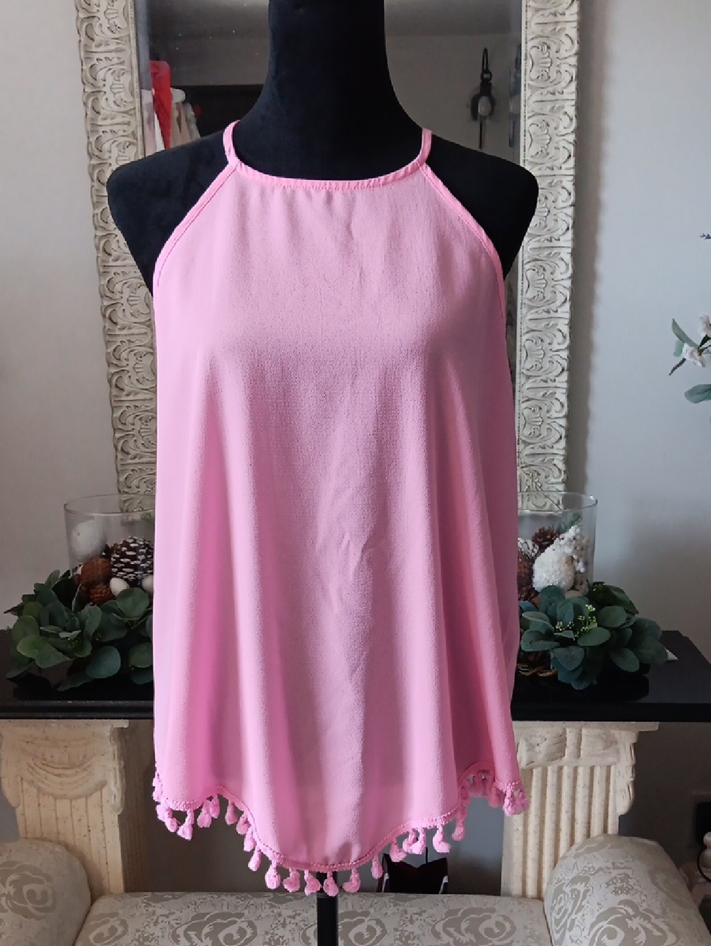 Pre-loved SHEIN Pink Curve 1XL Tassel Hem Tank